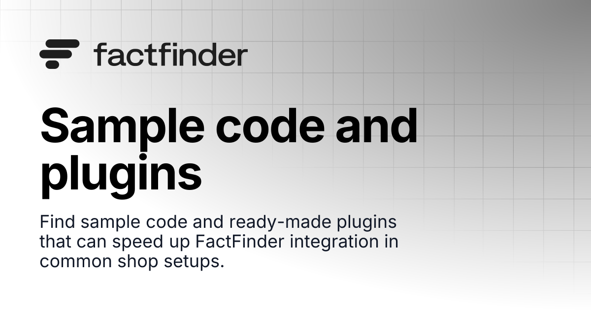 Sample code and plugins | FactFinder Docs